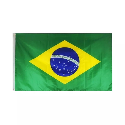 El Brasil de encargo de alta calidad señala banderas del poliéster por medio de una bandera 100D de los 3x5Ft
