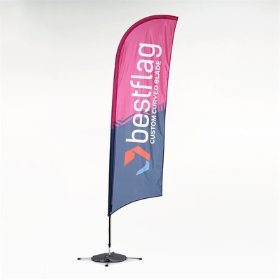 Bandera de plumas personalizada Banderas 110D Poliéster 560cm Bandera de playa publicitaria