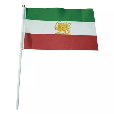 Vieja mano portátil Irán Lion Mini Polyester Hand Held Flags de la bandera de Irán
