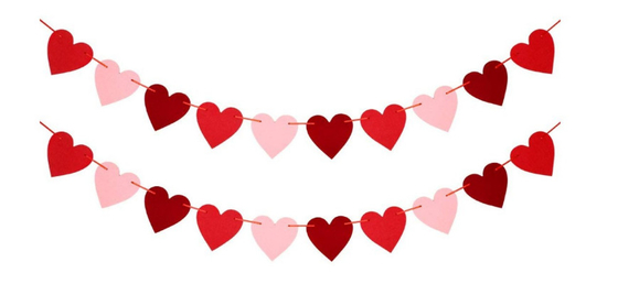 Cadena de pancarta de guirnalda de corazón de San Valentín para fiesta de nacimiento de boda de aniversario