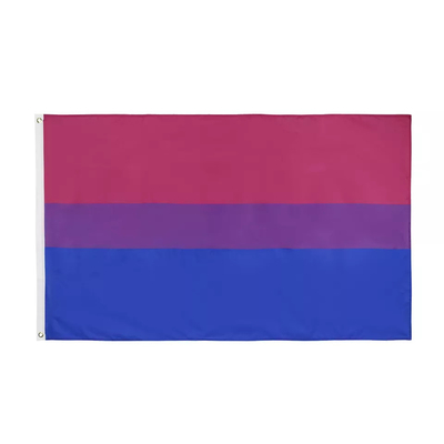 Impresión digital Rainbow LGBT Flag 3x5 Ft 100D Poliéster Bandera bisexual