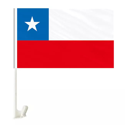 Banderas de encargo echadas a un lado dobles de Windown del coche del poliéster de la bandera del estado de Chile