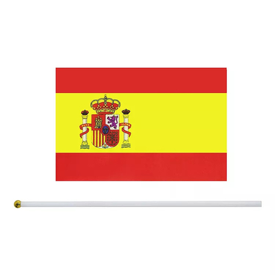 Pequeñas banderas portátiles de Logo Custom Print Spain Country de las banderas de la mano