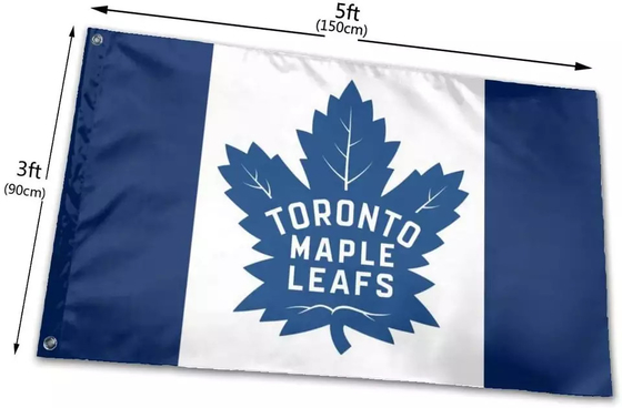 Bandera caliente de los equipos del NHL de la entrega de la bandera de la bandera de encargo rápida de los Toronto Maple Leafs